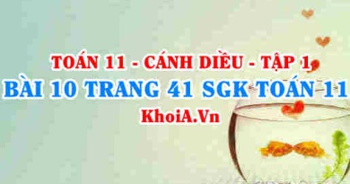 Bài 10 trang 41 SGK Toán 11 tập 1 Cánh Diều